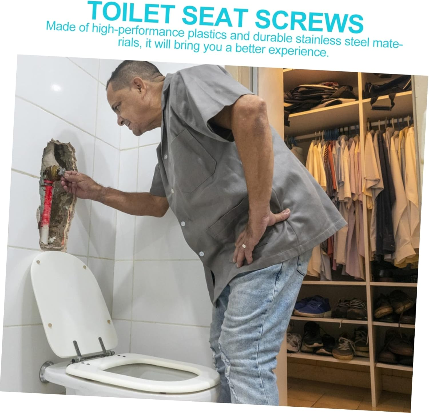 TEHAUX 2Pcs Toilet Seat Screws Expansion Bolts for Secure Toilet Cover Installation Fasteners for Easy Setup and Use image number 6