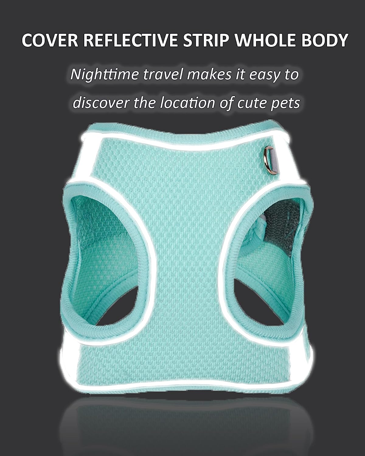 SOLMOONY Dog Harness for Small Medium Dogs No Pull, Puppy Harness and Leash Set, Step-In, Mesh, Reflective, Pink, S image number 5