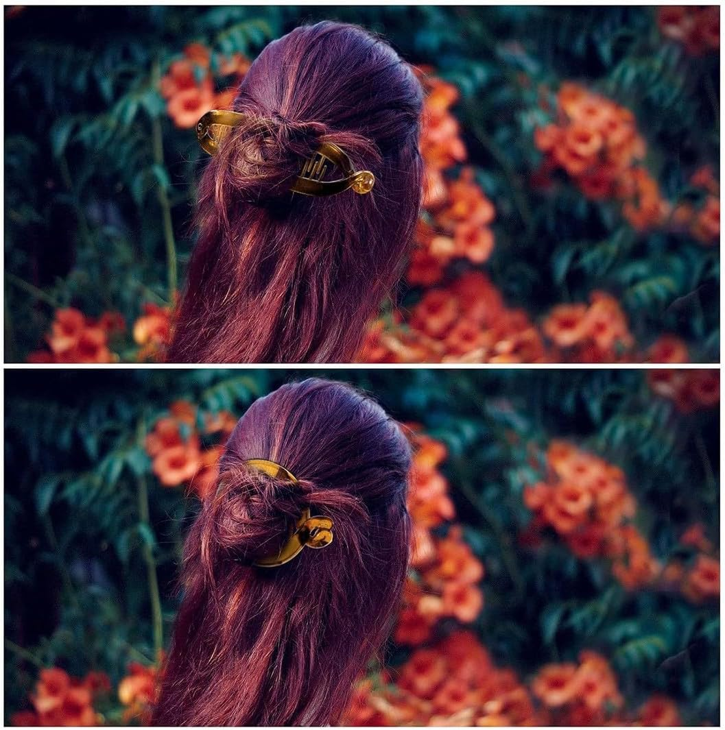 PLABBDPL Pack of 6 French Banana Clips Hair Comb Fishtail Hair Clip Combs and round Banana Clips Flexible Ponytail Holder Clips Hair Styling Accessories for Women Girls (Brown) image number 2