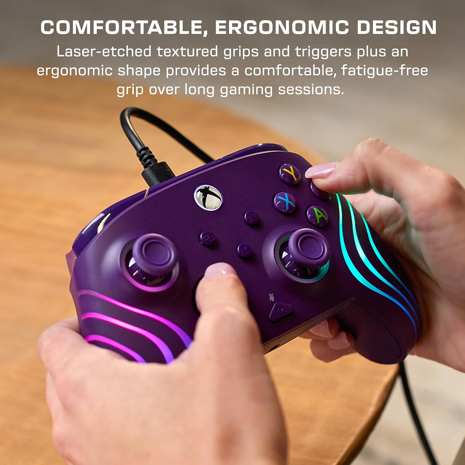 TB XB Afterglow Wave Wired Controller for Xbox + Hair Purple - Grey image number 6