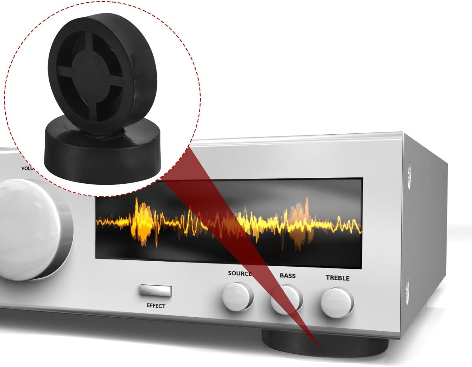 Jojofuny 4Pcs Rubber Speaker Isolation Pads 45X15Mm Sound Vibration Absorber Feet for Home Audio Turntable Stand and Amplifier Floor Protector image number 6