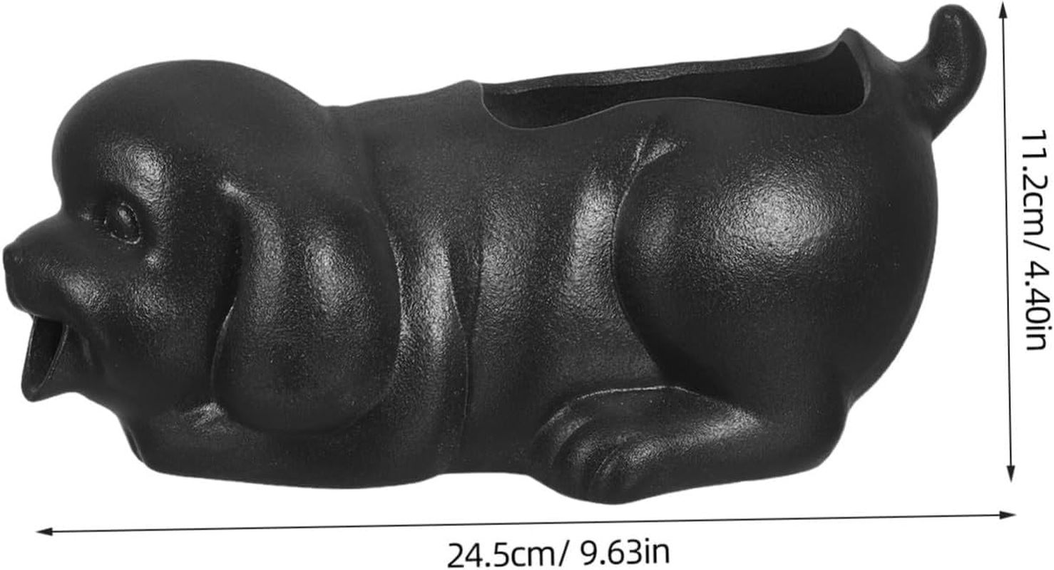 TIDTALEO Ceramic Dog Fountain Spitter Waterfall Jar for Outdoor Garden Decor Interactive Aquarium Fish Tank Accessory Unique Puppy Statue Water Feature image number 4