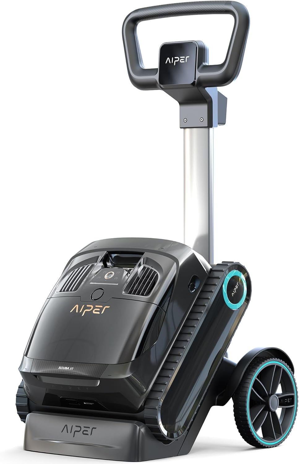 AIPER Scuba X1 Cordless Robotic Pool Cleaner, Upgraded Battery Life and Cross Pattern Smart Navigation, Horizontal Waterline Scrubbing, Ideal for Inground Pools up to 200㎡