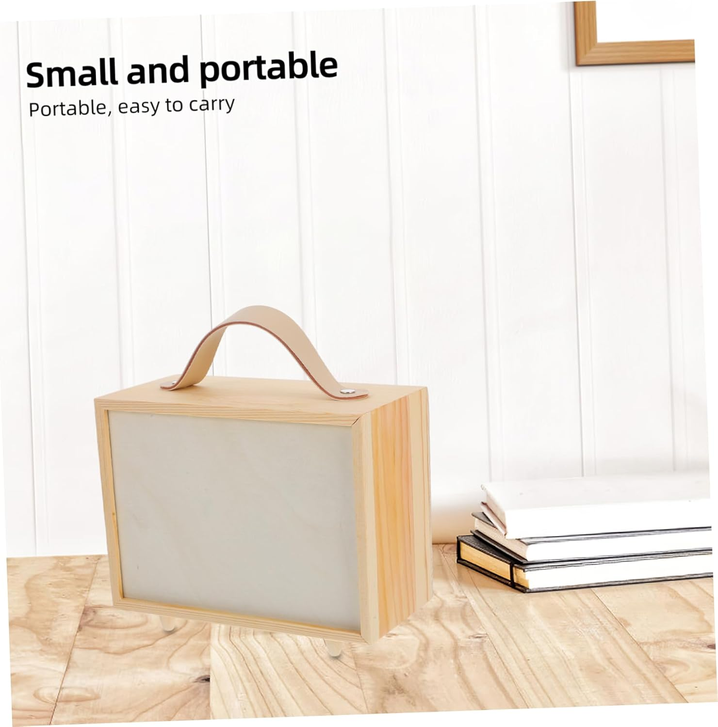 Wooden Keepsake Box with Handle Unfinished Rustic Jewelry Organizer for Weddings Parties and DIY Painting Durable Solid Storage for Dolls and Collectibles image number 3