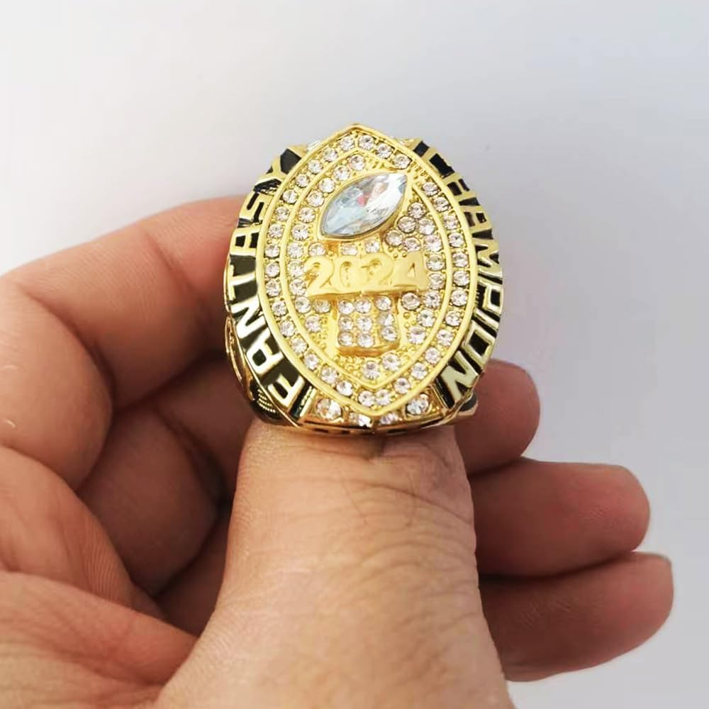 Guancrown 2024 Fantasy Football Championship Ring Award Prize Sports Winner FFL Champion Ring image number 1