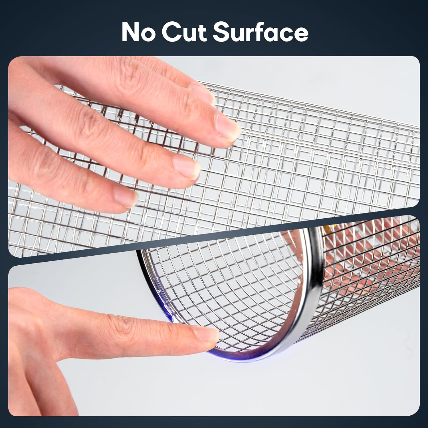 LANEJOY Rolling Grill Baskets with Handle (30 Cm X 10.9 Cm), 2 PCS Stainless Steel Rolling Grilling Basket for Outdoor Grill, Barbecue Accessories Gift image number 4