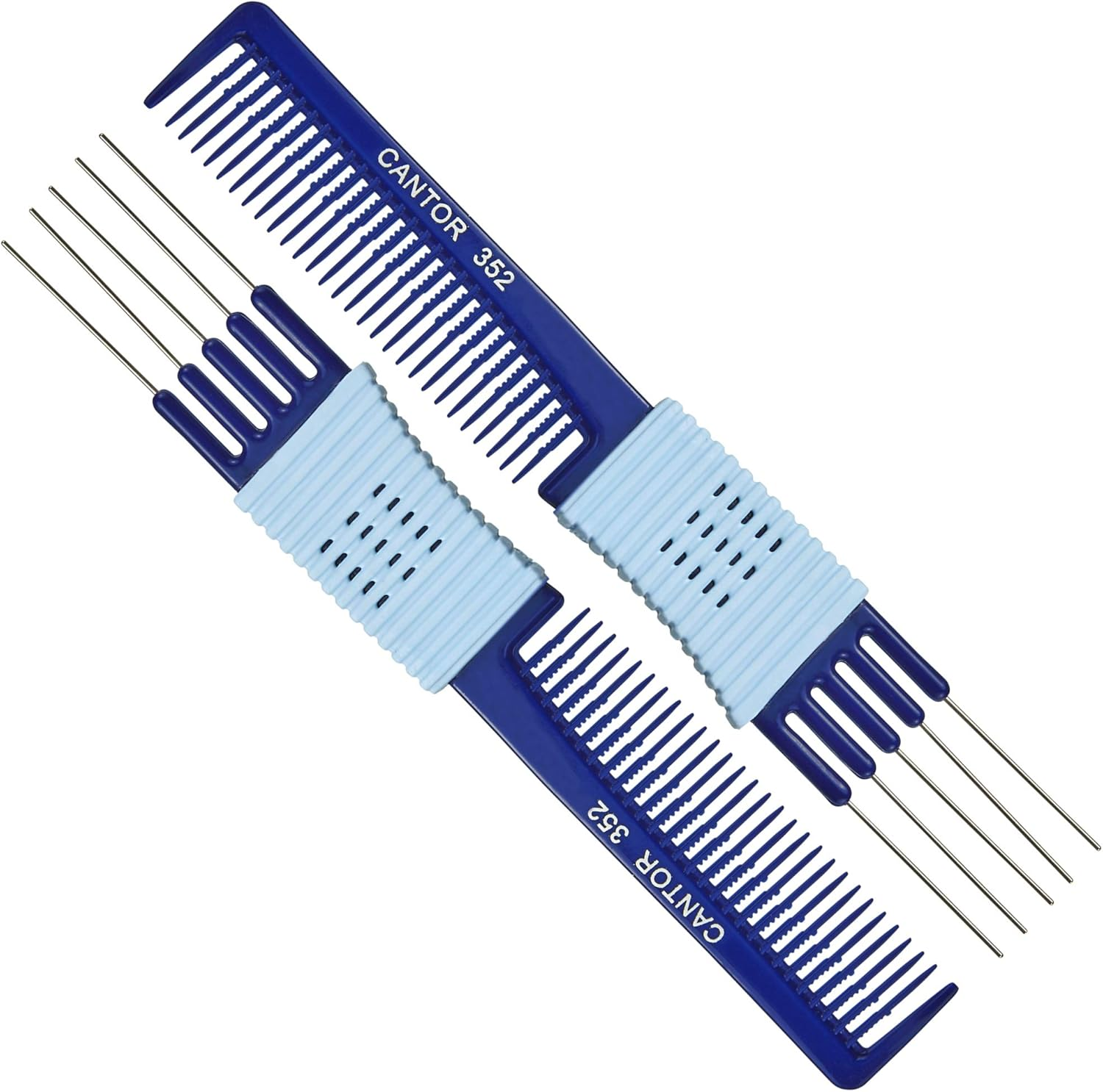 Lift Teasing Comb and Hair Pick - 2 Pack, Five Stainless Still Lifts - Chemical and Heat Resistant Detangler Gripper Comb - anti Static Comb for All Hair Types - by Cantor image number 2