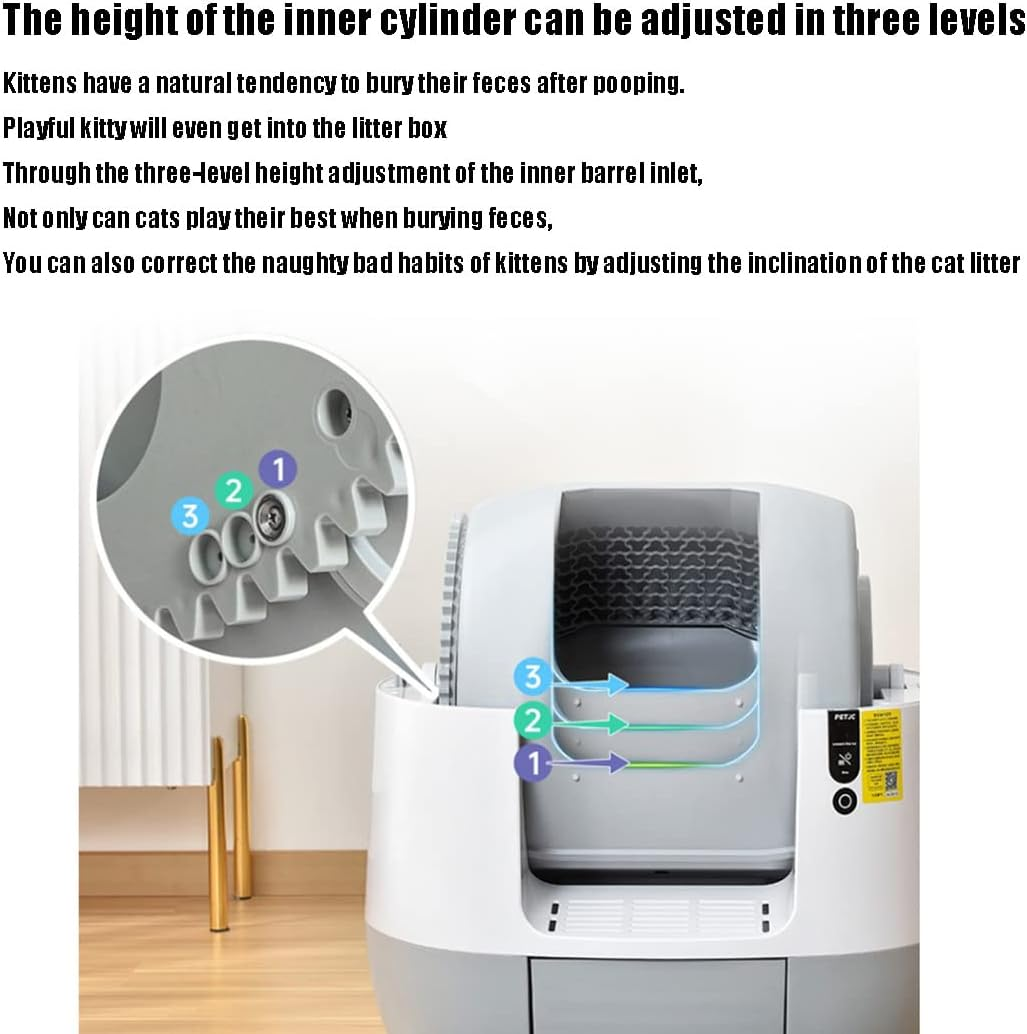 Automatic Cat Litter Box Self Cleaning Smart, Large Space Cats Litter Box ，App Control Silent Cat Tray Toilet Gift, DIY Your Cat Litter Box, the First Step in Intelligent Cat Raising image number 2