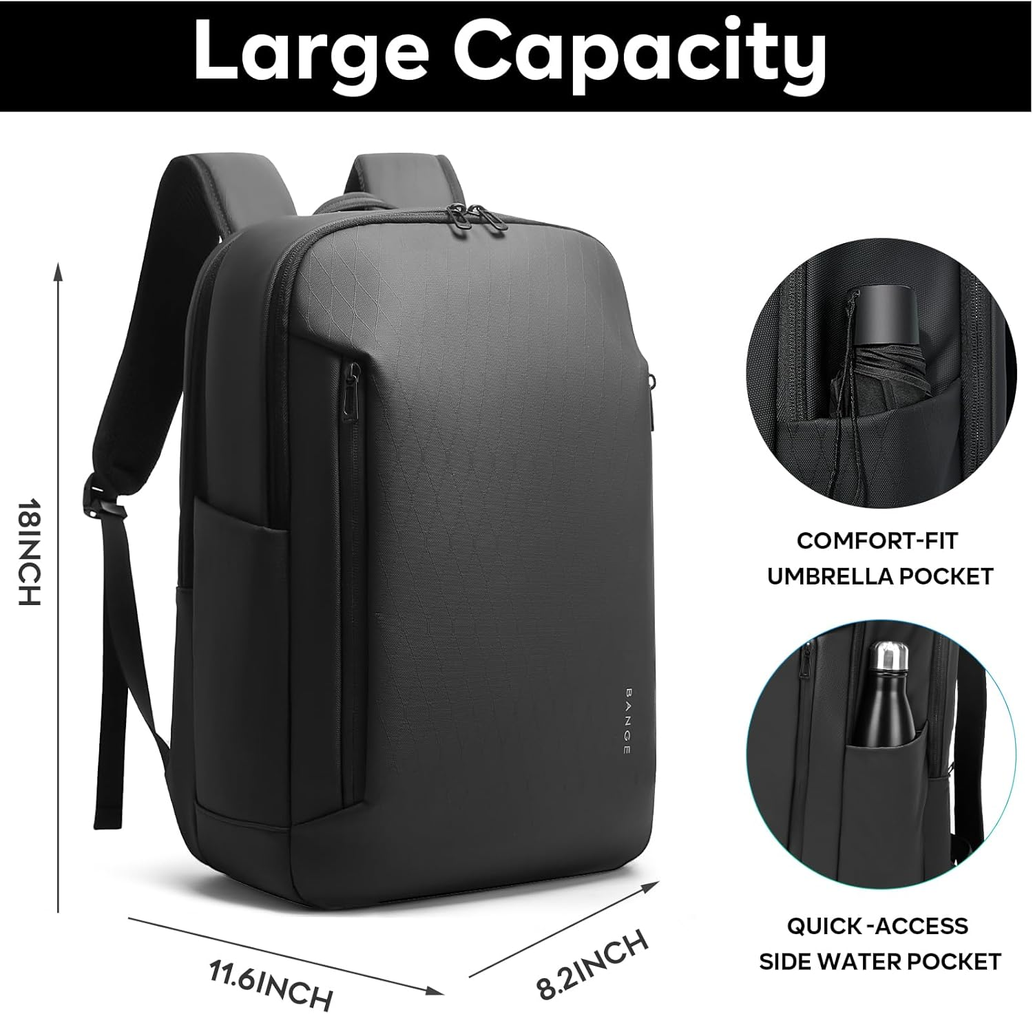 BANGE Design Laptop Travel Backpack - Gray image number 6