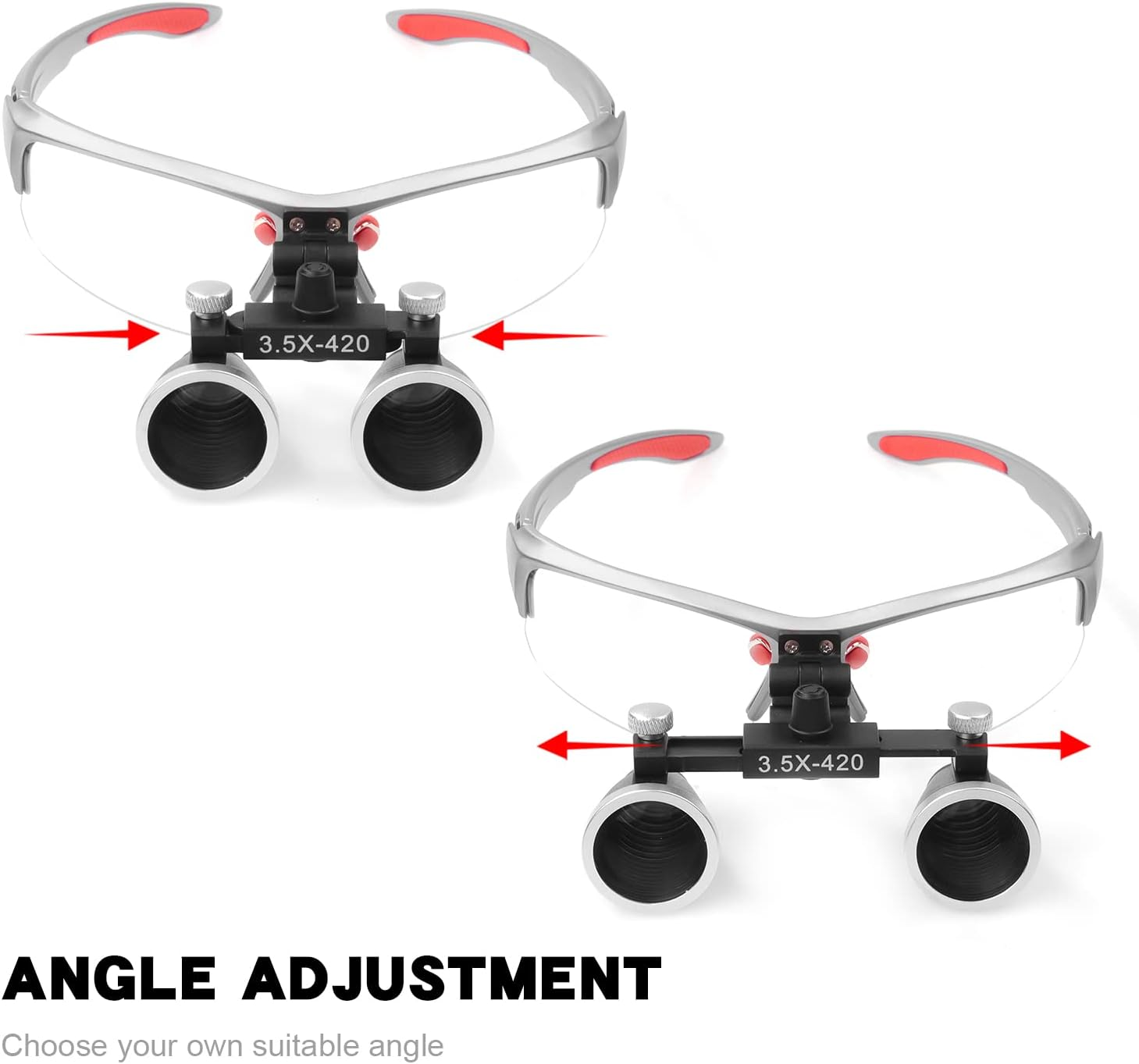 Loupes 2.5X 3.5X Magnification Binocular Magnifier Optical Glass Lens (3.5X, Silver) image number 6