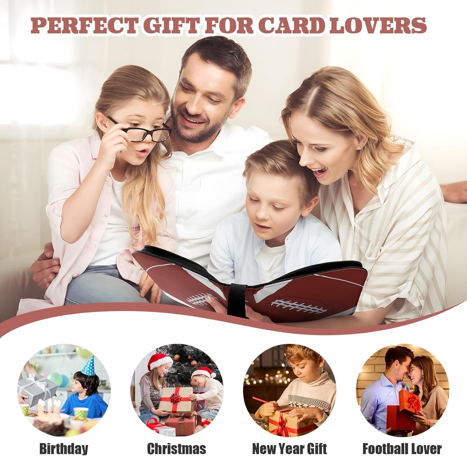 900 Pockets Card Binder, 9 Pocket Trading Card Holder, Trading Cards Albums with 50 Removable Sleeves, Card Binder Compatible for TCG Yugioh MTG Baseball Football Cards (Red) image number 5