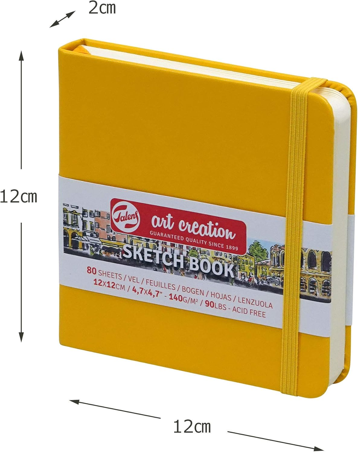 Talens Art Creation Sketchbook &ndash; Golden Yellow &ndash; 12 X 12 Cm &ndash; 140 G &ndash; 80 Sheets &ndash; Acid-Free Drawing Paper image number 3