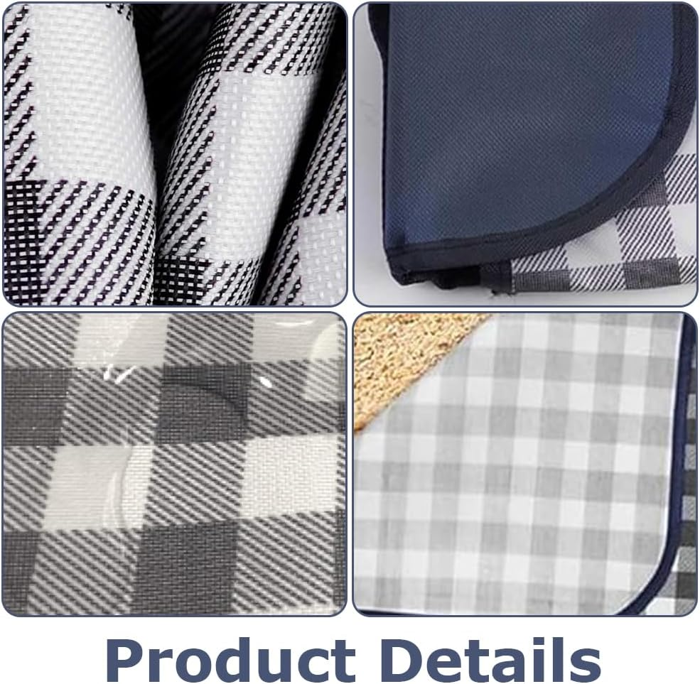 Picnic Blanket Waterproof Extra Large, Foldable Beach Mat Portable Picnic Rug, Multi-Purpose Camping Rug, for Garden, Balcony, Backyard, Beach (Blue, 200X200Cm)