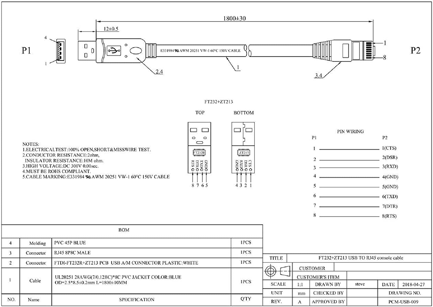 USB Console Cable USB to RJ45 Cable Essential Accesory of Cisco, NETGEAR, Ubiquity, LINKSYS, Tp-Link Routers/Switches for Laptops in Windows, Mac, Linux (Blue) image number 4