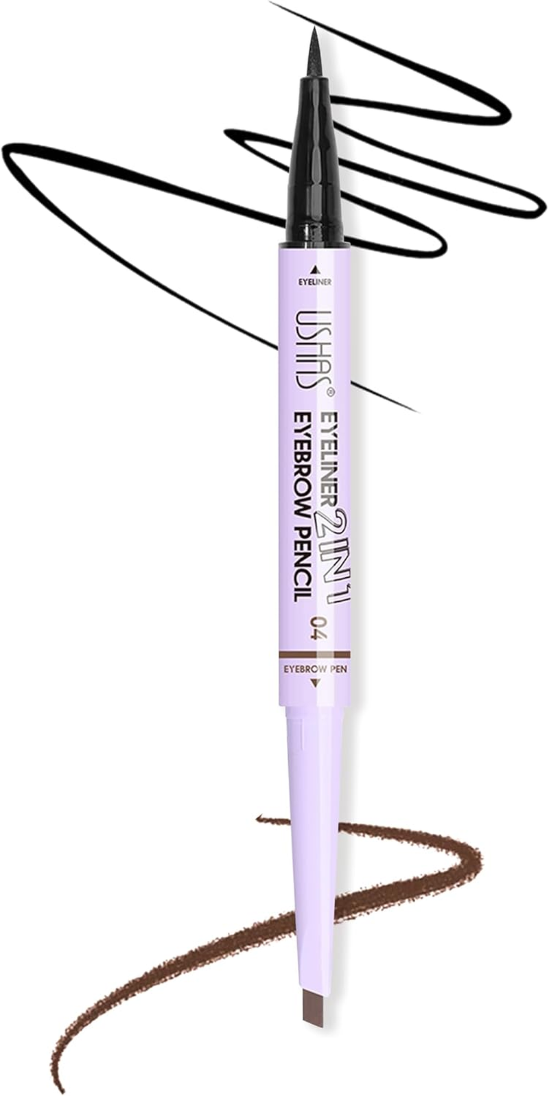 YBUETE 2-In-1 Eyebrow Pencil Eyeliner, Professional Bionic 3D Micro Precision Tip Eyebrow Pen, Liquid Smooth Black Eyeliner Eye Makeup, Long-Lasting Waterproof Natural Brows Eye Makeup for Women