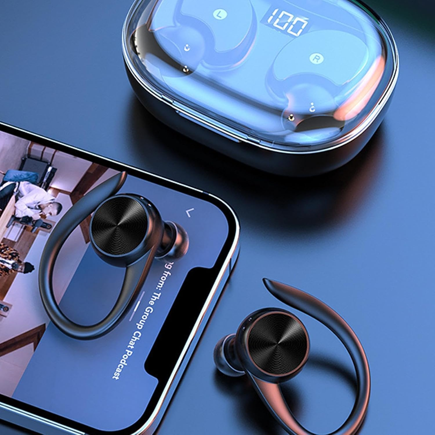 AI Translator Earbuds, Wireless AI Headphones Translator Translating Earbuds, Translation Device, Language Translation Earbuds for Family, Friends, Home image number 1