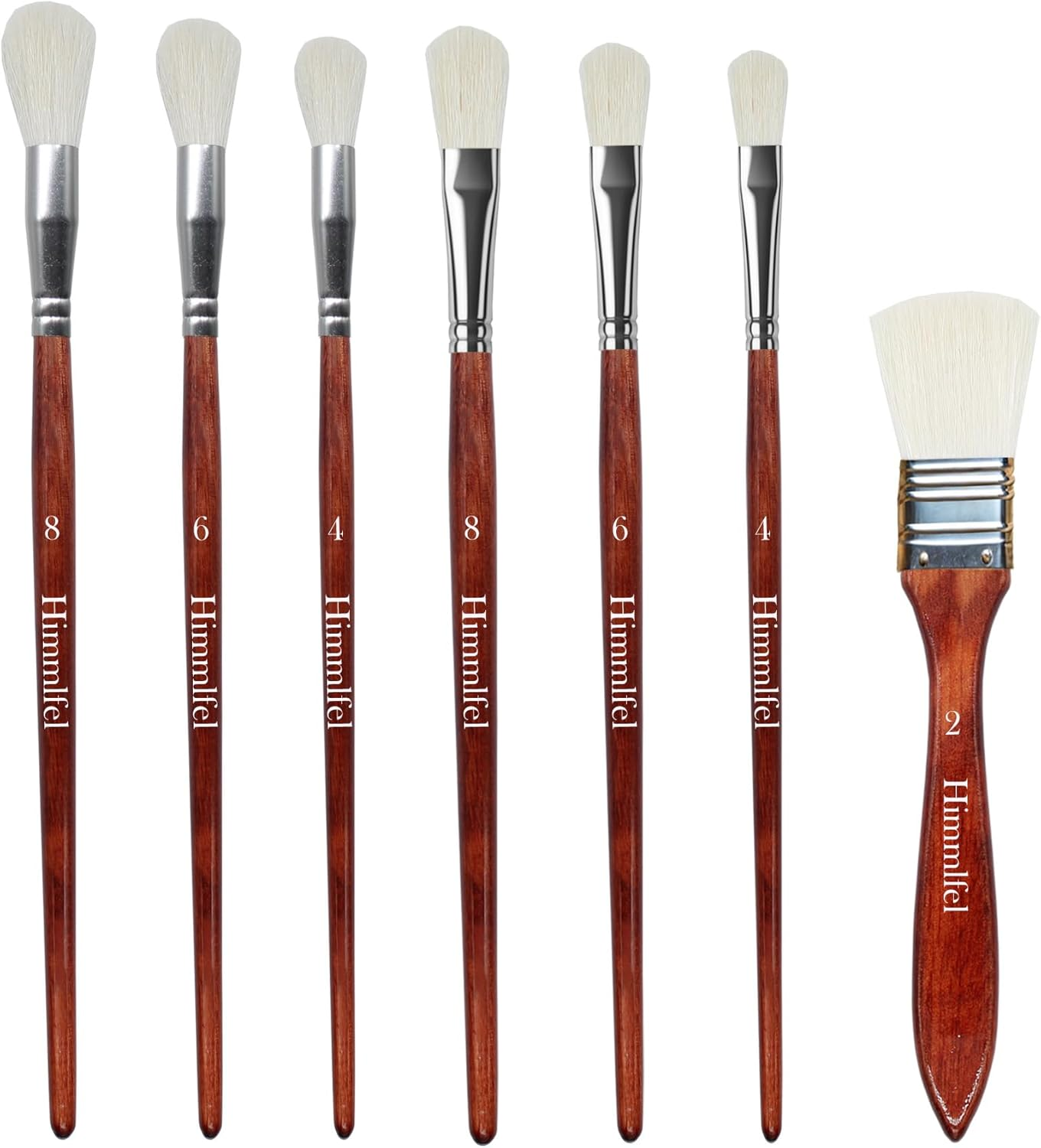 Himmlfel Blending Painting Brushes,7Pcs Premium Goat Hair Brush Set for Acrylic, Watercolor, Gouache,Oil Painting,Versatile Gilding Brush Set for Crafts,Ceramic,Pottery Paint,Gold Leaf image number 6