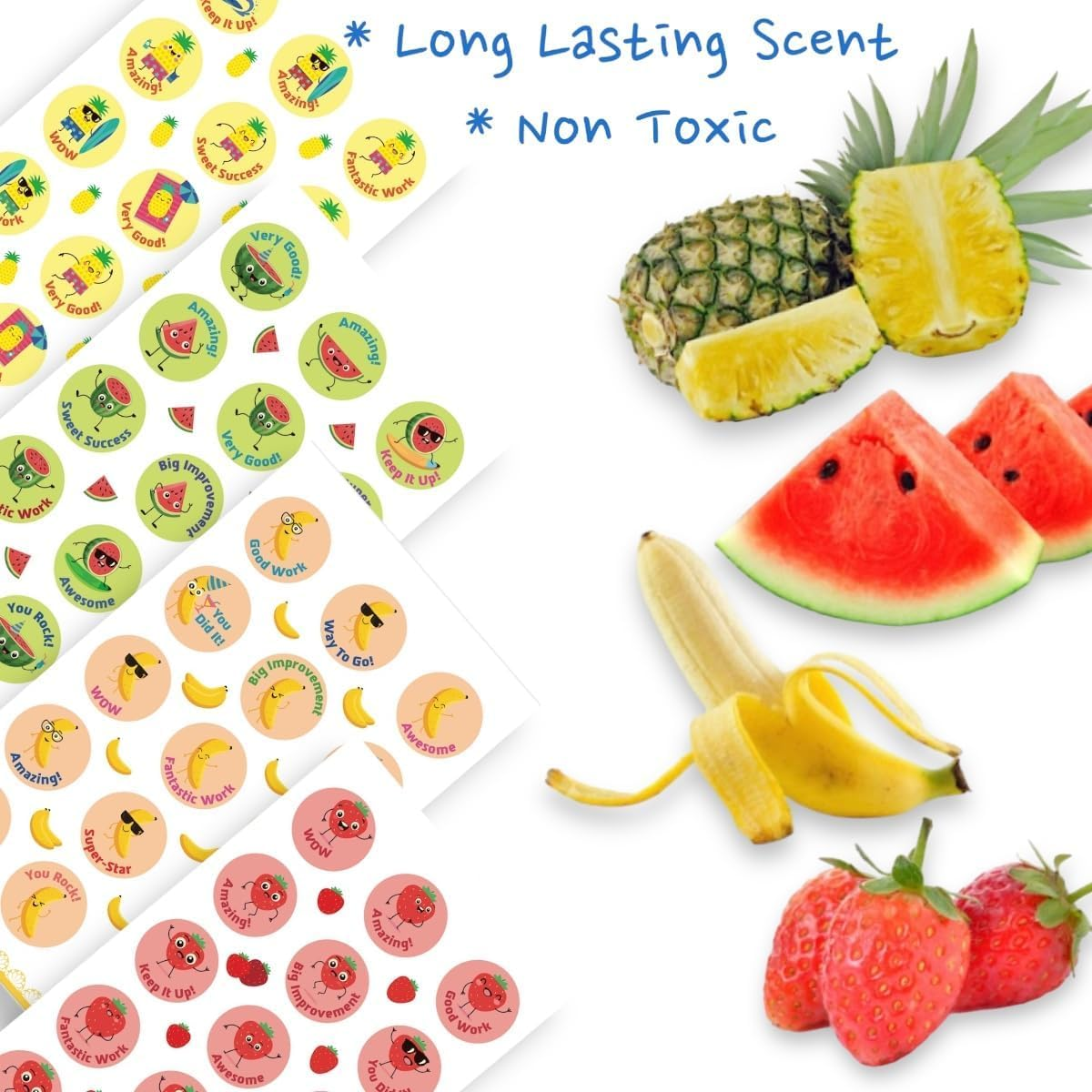 Smelly Stickers Scratch and Sniff, 24 Sheets, 12 Different Scents, Motivational Reward Stickers for Kids and for Teachers (360) image number 5