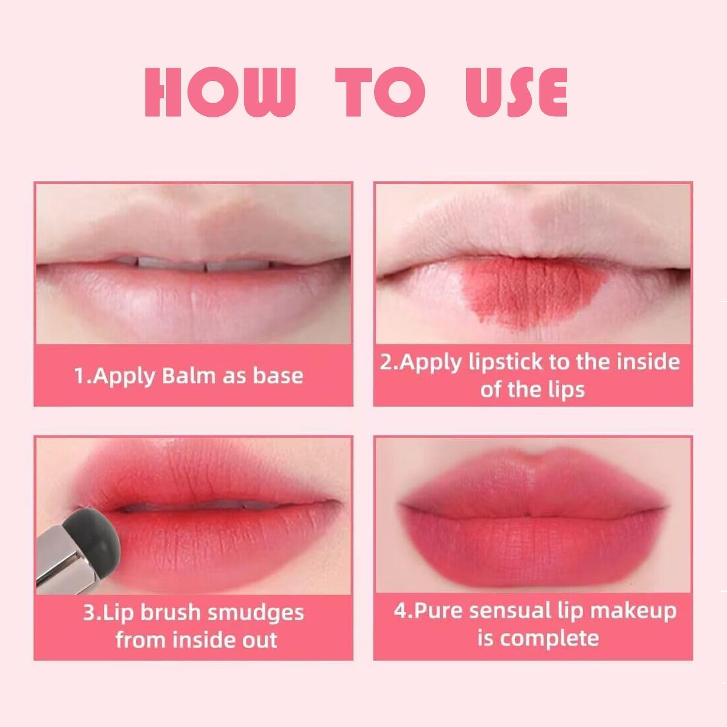 2 Pcs Silicone Lip Brush round Head Applicator - Reusable Nail Chrome and Concealer Makeup Brushes image number 2