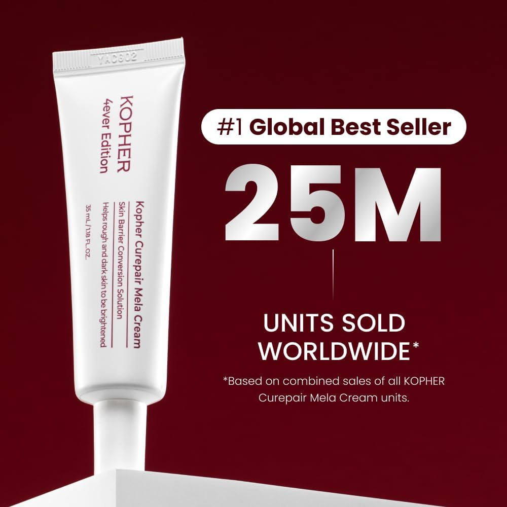 Kopher Curepair Mela Cream[4Ever Edition] with 10GF Soothing & Repairing Moisturizer for Sensitive Skin - Redness Relief, Barrier Strengthening Skin, Korean Skincare (1.18 Fl.Oz.)