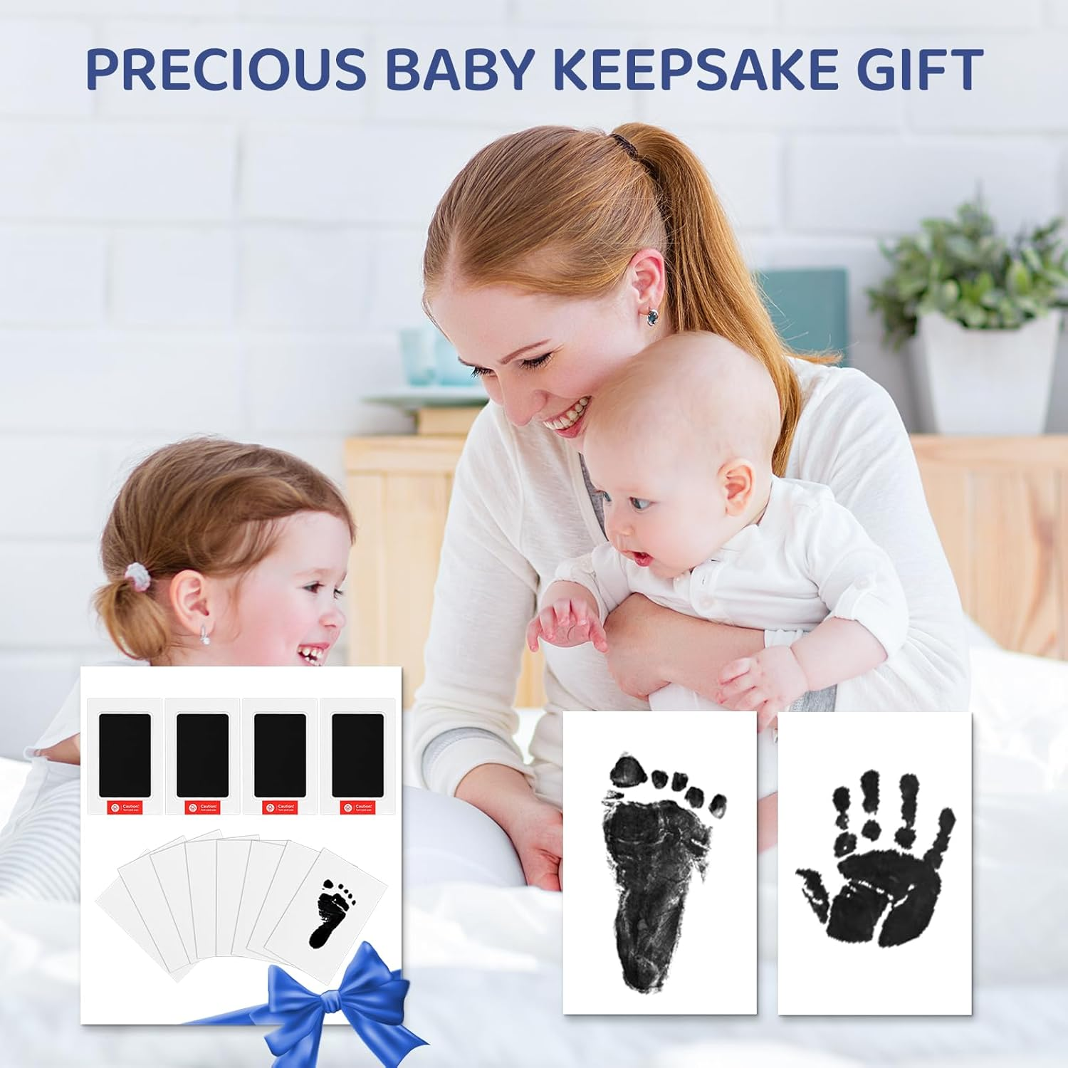 4 Pieces Baby Ink Pad Surprising Baby Happiness Baby Wish List Clinic Bag Birth Mum Set Paws Picture Frame 12 Months Pregnancy Milestones My First Year Baby Dog Cat (4 Black image number 6