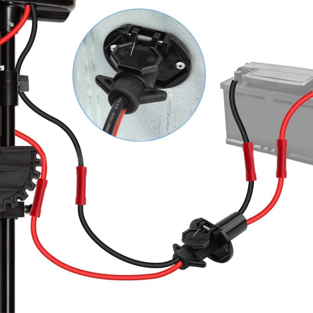 Trolling Motor Connector Set, 12-24V 8 AWG, Waterproof Male and Female Socket, Compatible with Mi-Nn Ko-Ta Marine Boat image number 5