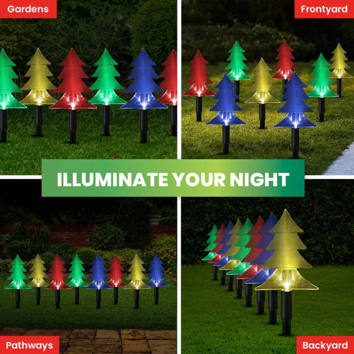CHRISTMAS by SAS Solar Tree Stake Lights, Warm White Leds, Auto Sensor, Outdoor Garden Decoration for Christmas & Pathways &ndash; 24Cm X 13Cm, 5M Lead image number 2