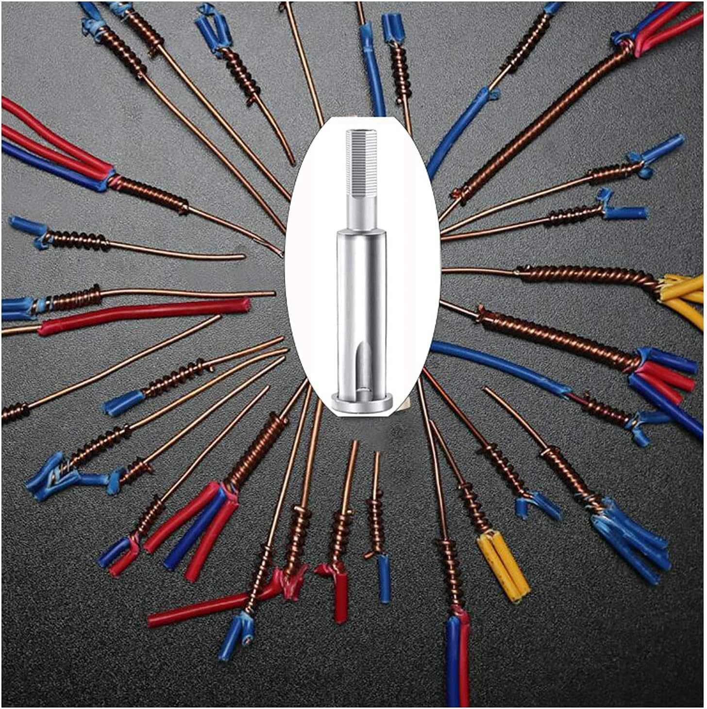 FUTISKY Wire Twister, Wire Stripper and Twister, Portable Quick Connector Twist Wire Tool for Power Drill Drivers, Power Tool Accessories, Silver Steel, 2.5 - 4 Square 5 Lines image number 5