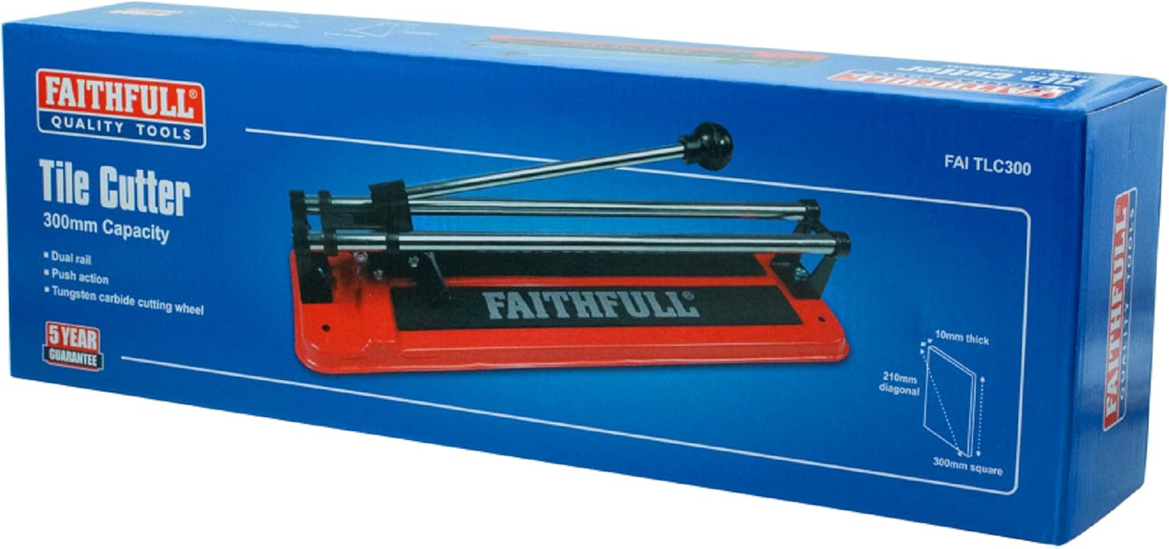 Faithfull FAITLC300 Wall and Floor Tile Cutter 300Mm (12In) Square, 210Mm Diagonal, 10Mm Thick Cutting Capacity image number 2