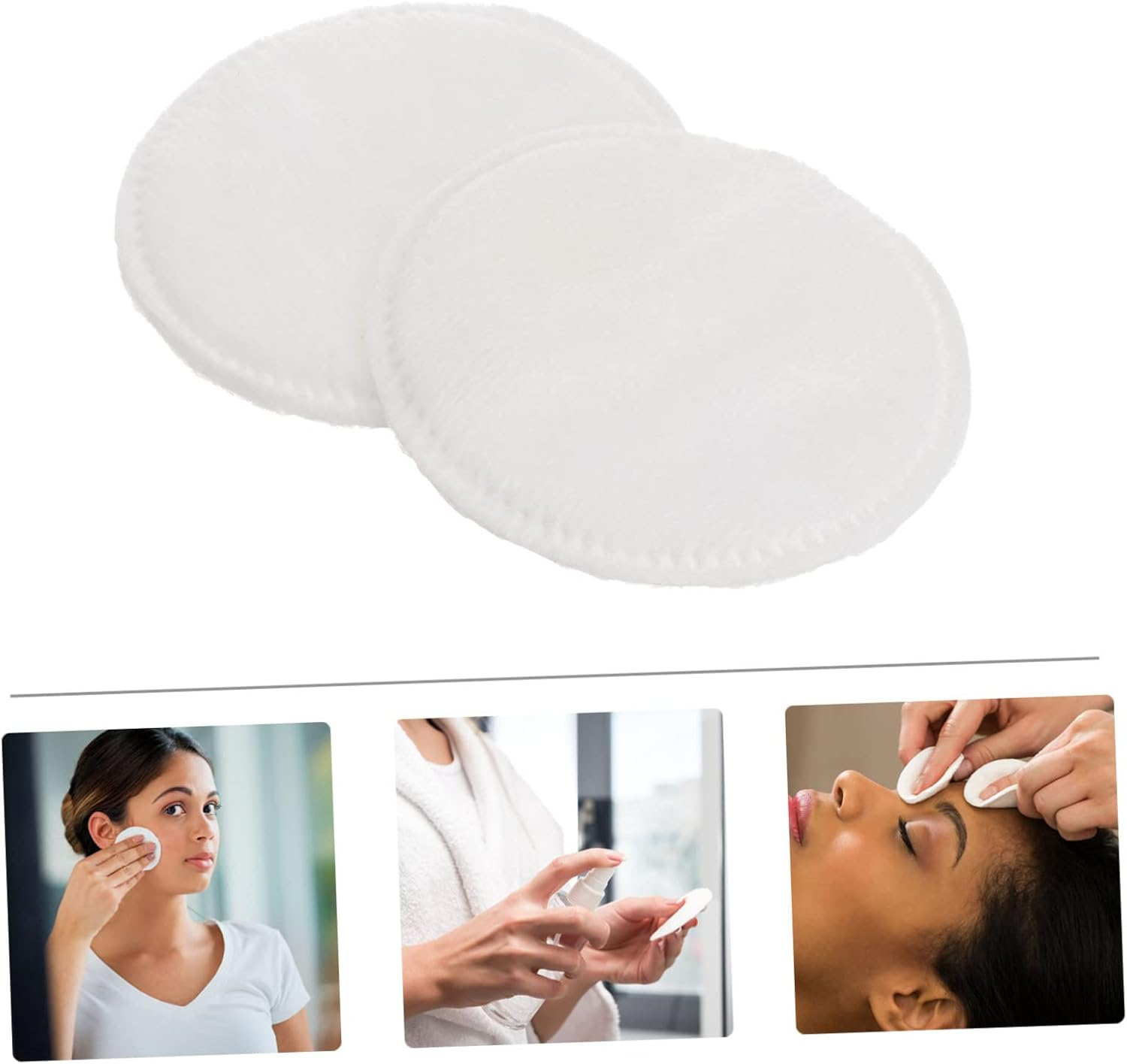 Makeup Cotton Pads Facial Cotton Pads Thickened Three-Layer Rounds 300 Pieces for Gentle Face Cleansing and Makeup Removal image number 6
