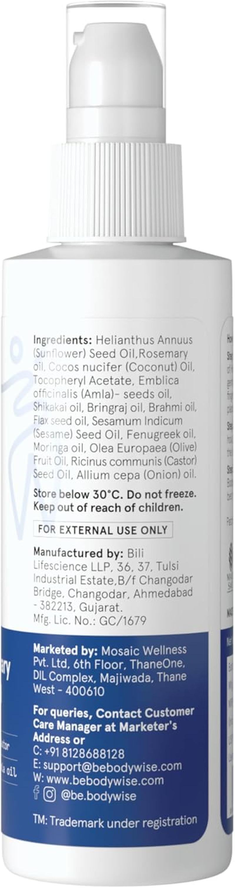 Be Bodywise 5% Rosemary Hair Growth Oil 100Ml | with Goodness of 14 Essential Oils | Reduces Hair Fall, Nourishes Scalp & Promotes Hair Growth | Paraben, Mineral Oil Free image number 3