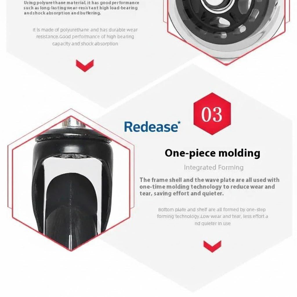 Office Chair Wheels Replacement Rubber Chair Casters for All Floors Including Hardwood Floors, Office Chair Castors for Home and Office Chairs to Replace Office Chair Mats Universal Fit(Not 1KEA) 5Pcs