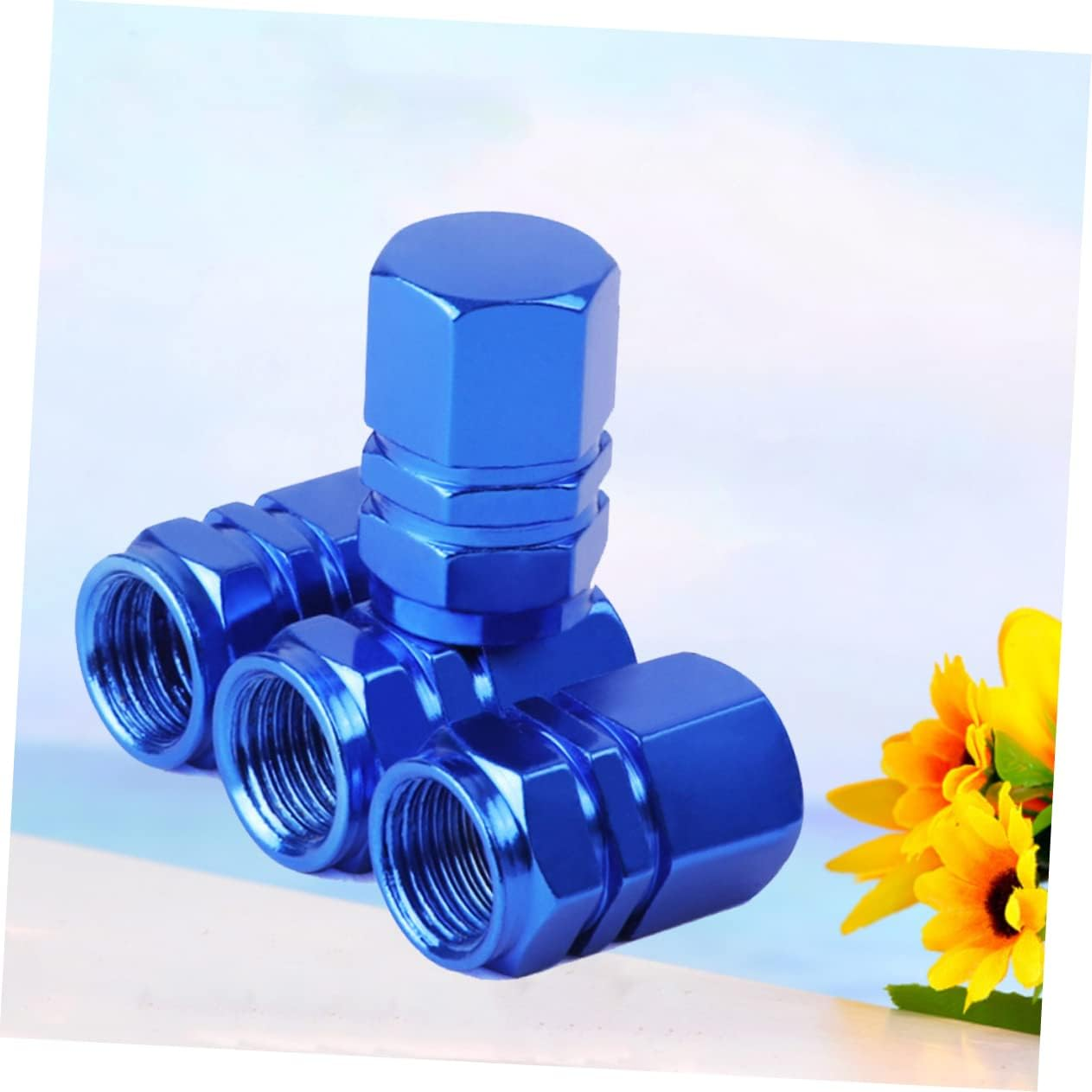 Gatuida 4Pcs Aluminum Alloy Wheel Cap Car Tyre Stem Caps round for Trucks Pickups image number 5