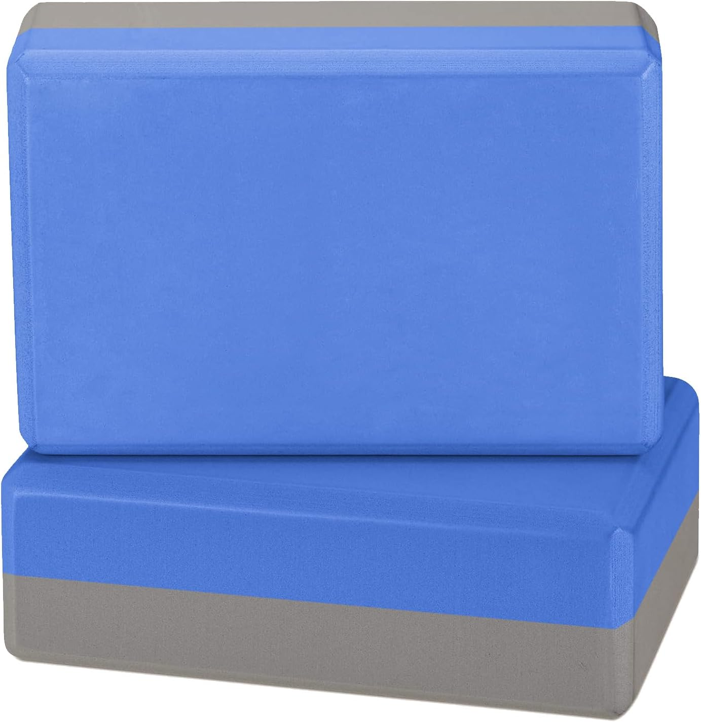 Yoga Blocks 2 Pack Non-Slip Yoga Bricks High Density EVA Foam Blocks Versatile Fitness Bricks for Yoga, Pilates, Meditation - Blue And Grey image number 4