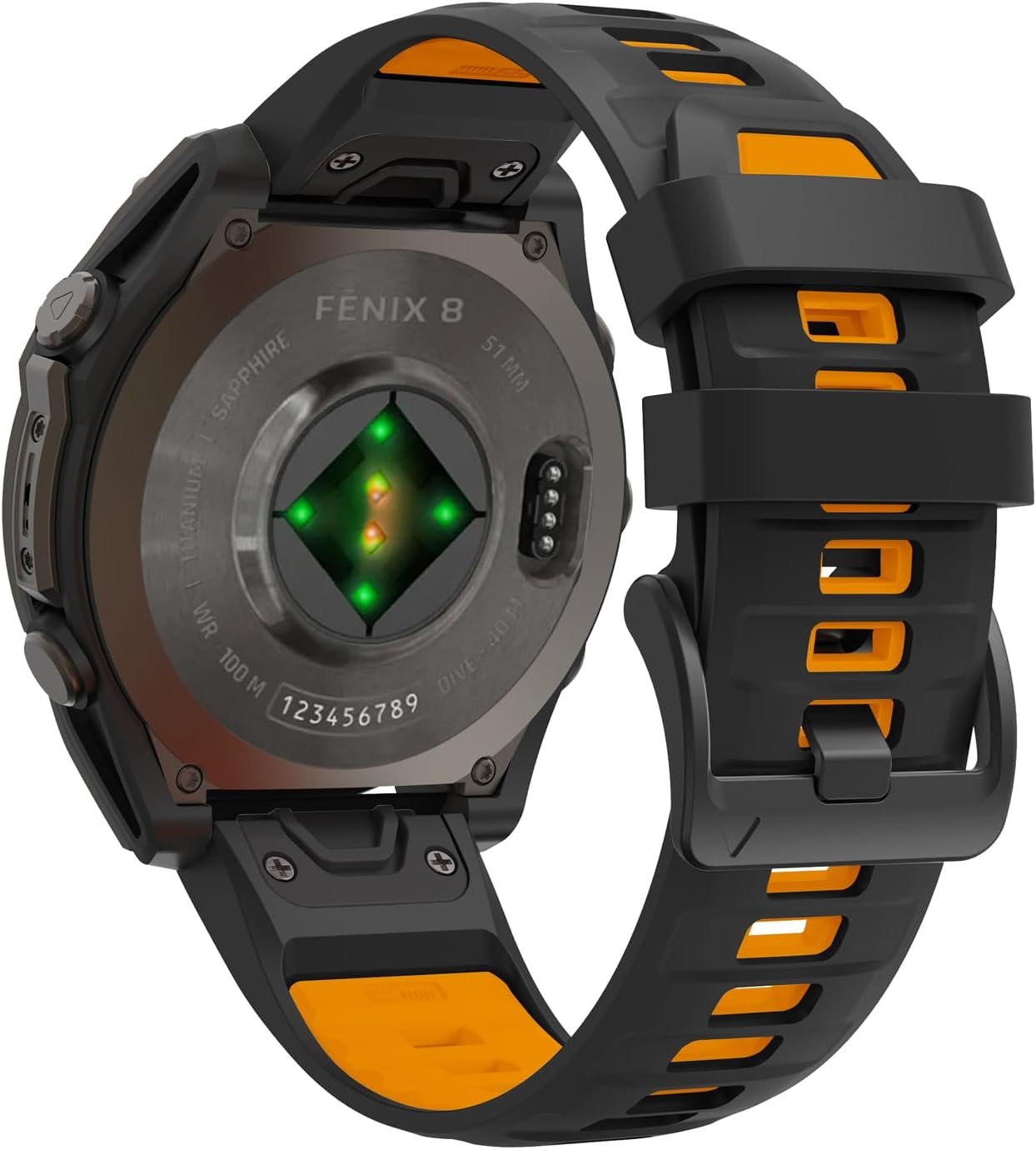 26Mm Quick Fit Silicone Watchband for Garmin Fenix 8 51Mmband, Waterproof Watch Strap Compatible with Fenix 7X/Fenix 6X/Fenix 5X/Fenix 3/Enduro/Epix Pro 51Mm