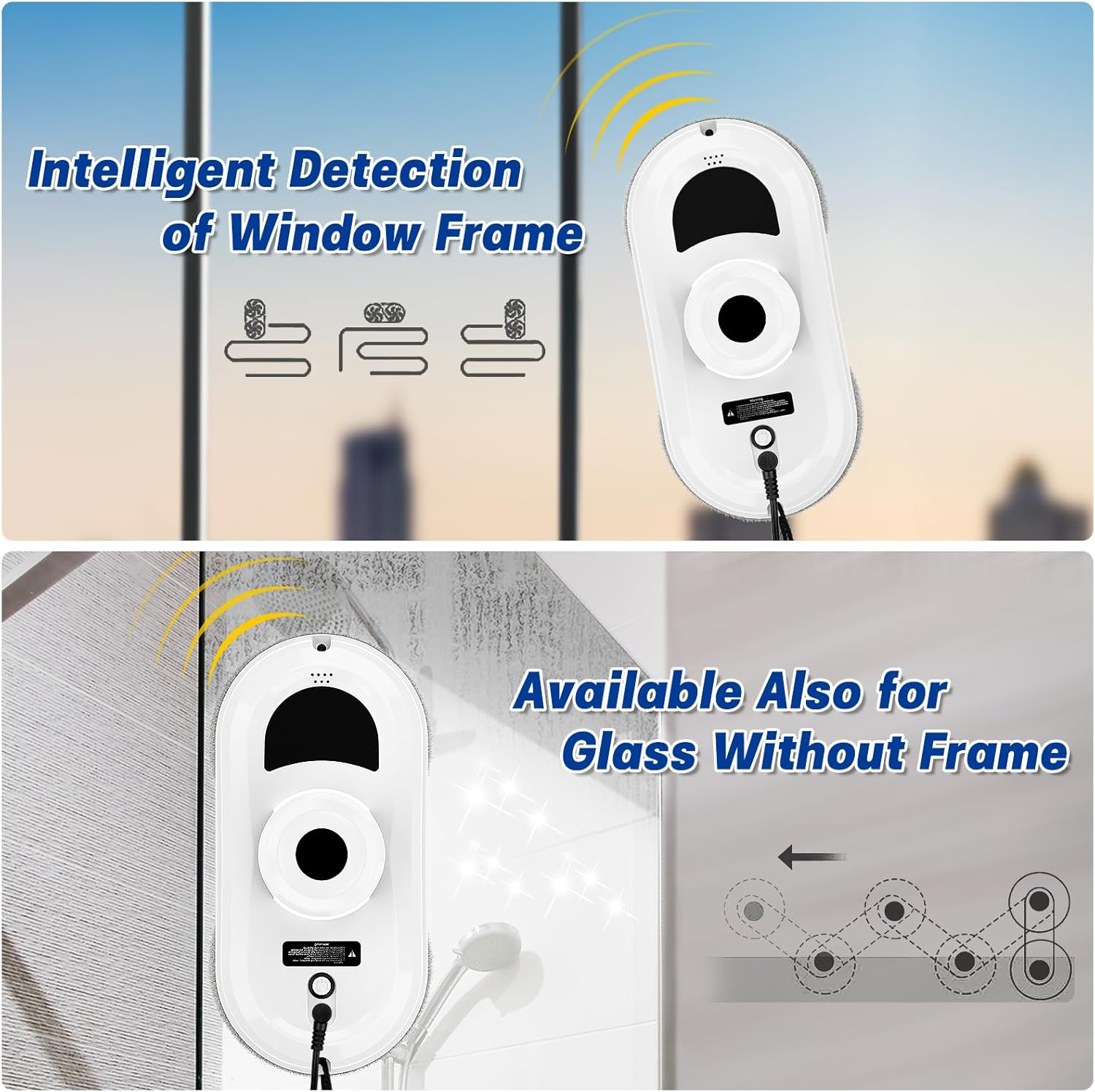 Advwin Window Cleaner Robot, 2800 Pa Smart Window Vacuum Cleaner with Remote Control and Anti-Falling Sensor Detection, Suitable for Glass Window Tile, Indoor Outdoor image number 1