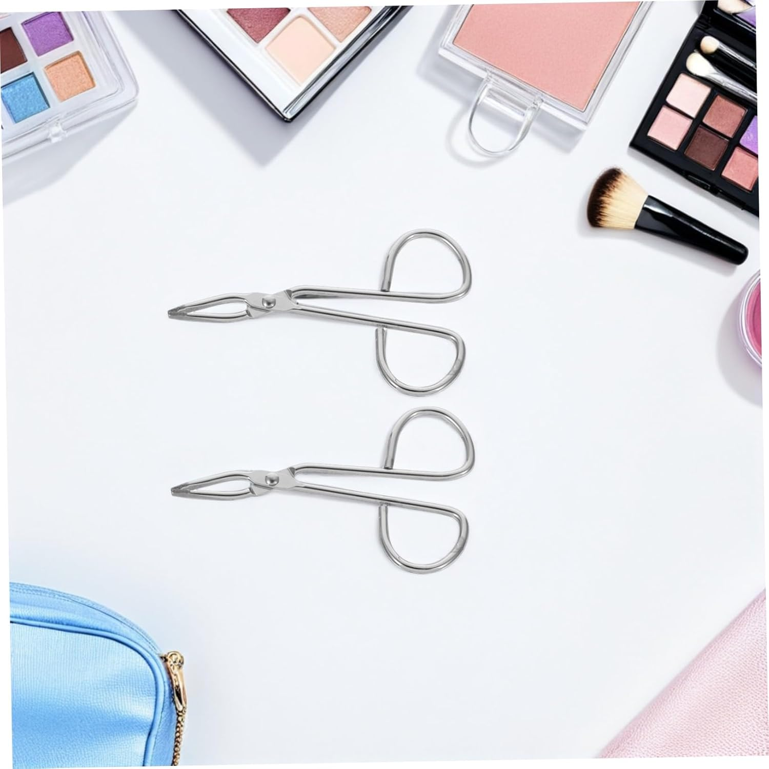 HOLIDYOYO 2Pcs Stainless Steel Slant Tip Tweezers and Scissor Tweezers Set for Facial Hair Grooming and Eyebrow Shaping, Portable Precision Beauty Tools for Men and Women image number 4