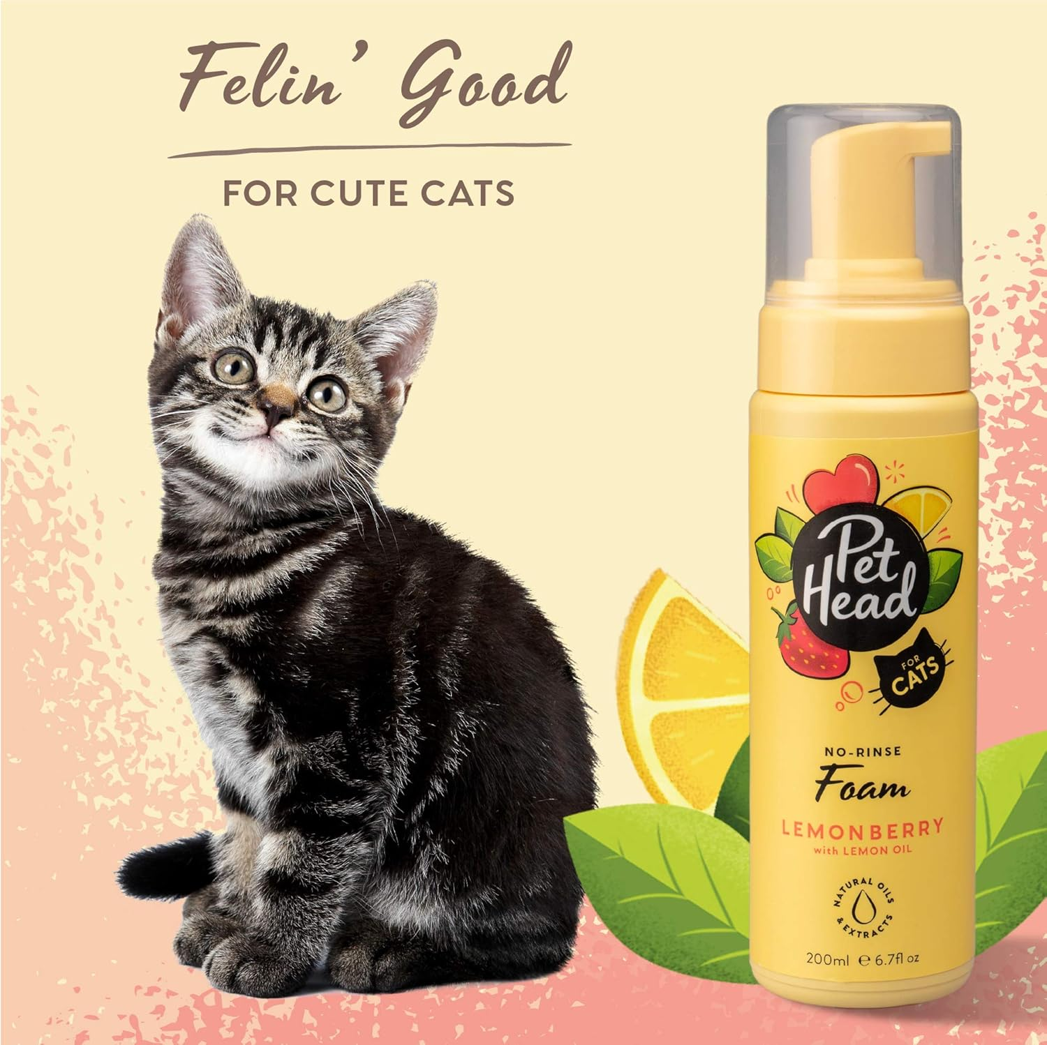 Pet Head Cat Grooming Foam, Felin' Good Foam for a Simple Dry, Waterless Shampoo for Cats image number 3