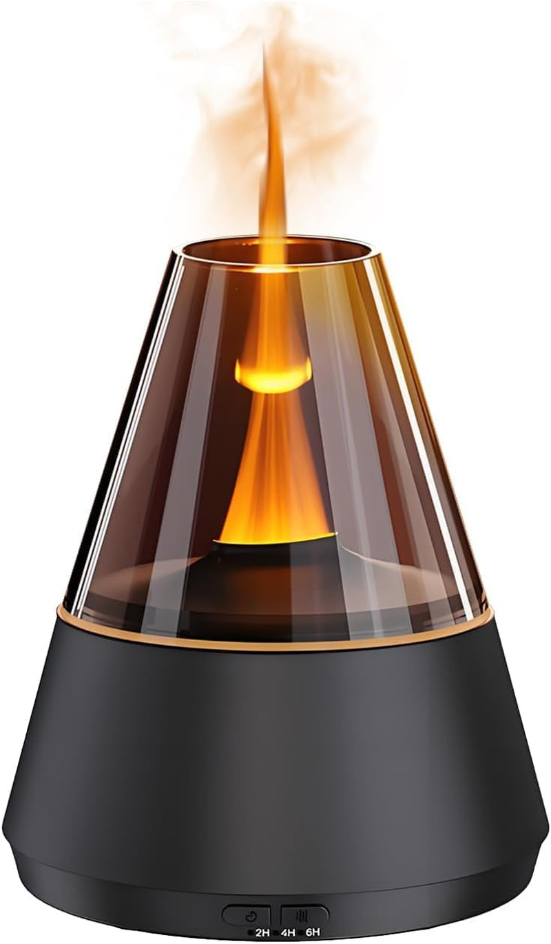 QUMOX A9 Flame Aroma Diffuser 150Ml &ndash; Essential Oil Humidifier with Simulated Flame & Color Changing Ambient Light, 2H/4H/6H Timer, Auto Shut-Off, Ultrasonic Cool Mist for Home, Bedroom, Office image number 5