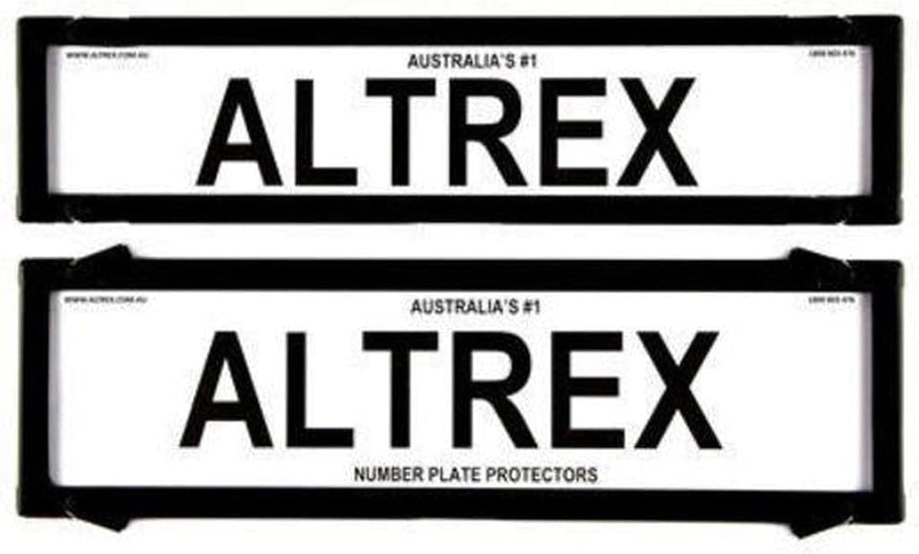 Altrex Number Plate Protectors Premium Black No Line Silver Border 6NLPS image number 1
