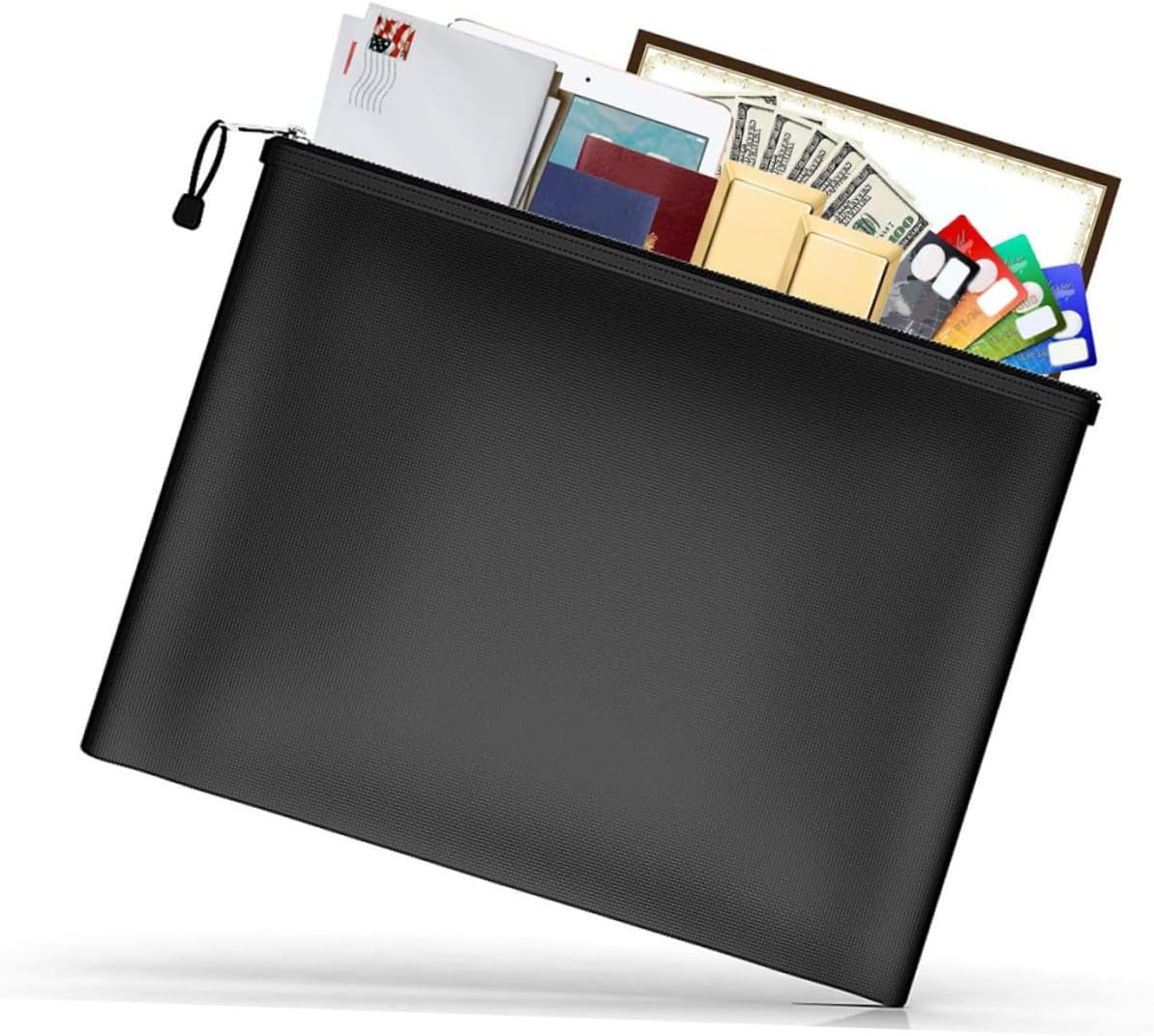 Gadpiparty Fireproof Document Bag Waterproof Money Bags with Zipper 29X20.5Cm Fire-Resistant Document Holder for Office and Home Safe Storage of Cash, Contracts, and Valuables image number 5