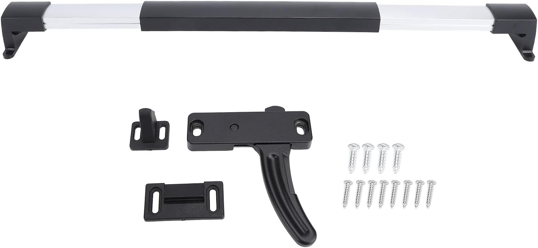 RV Screen Door Latch Kit, RV Screen Door Cross Bar Handle and Door Latch, 21.65In-29.33In Adjustable Grip Handle, Universal RV Screen Door Crossbar for RV, Travel Trailer (Left image number 4
