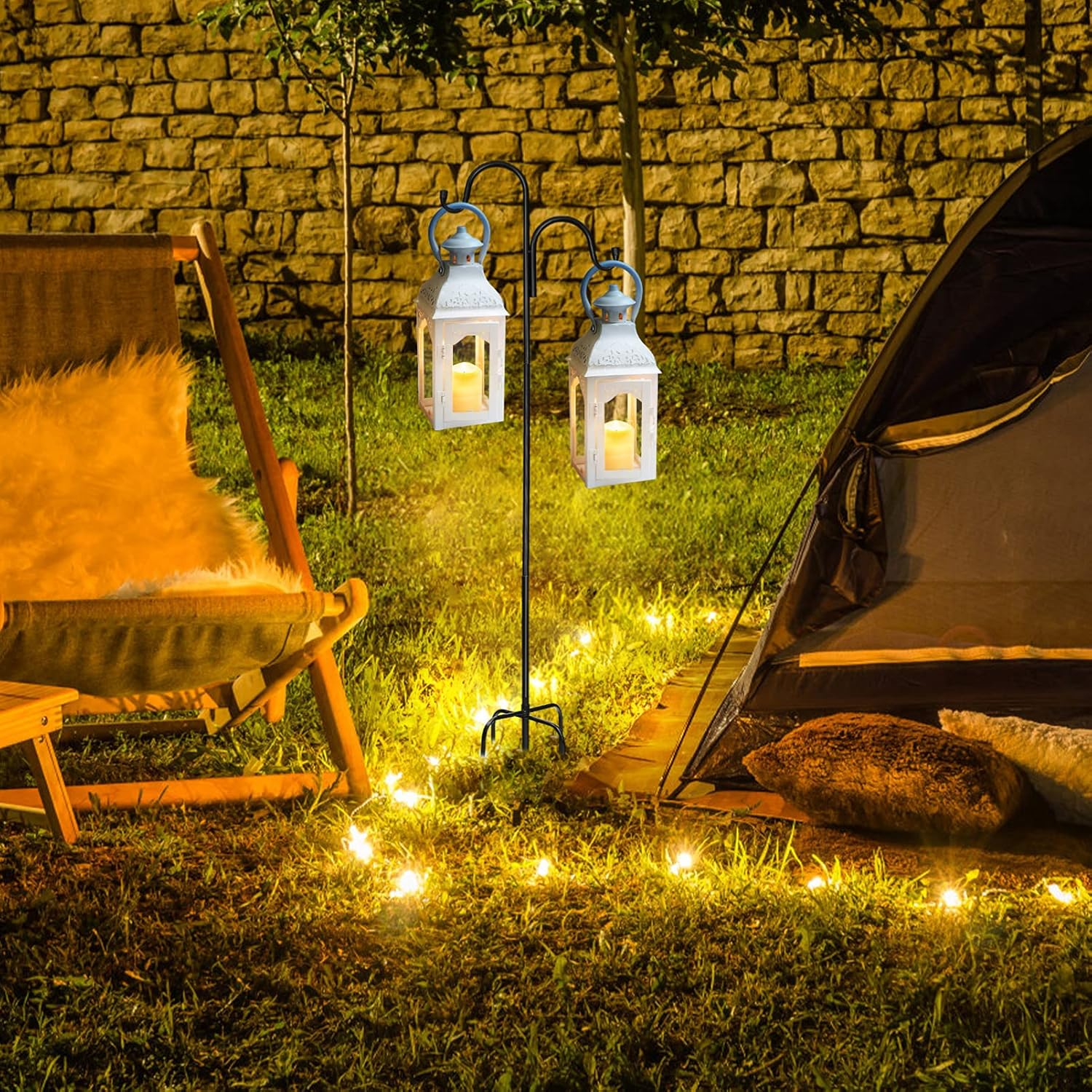 Shepherd Hook Decorative Hanging Hooks Heavy Duty Brackets Shepherds Hook for Bird Plants Racks Solar Lights Outdoor Decorative Lantern Hooks Outdoor Small Clothing Stainless Steel image number 6