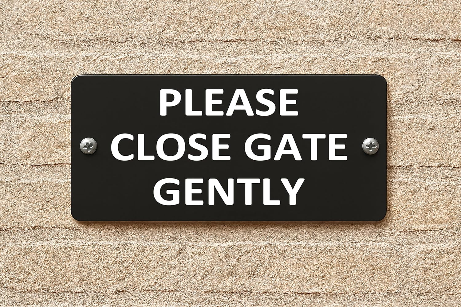 Please Close Gate Gently Sign Outdoor Plaque, Home&Garden Notice (Style 1(Black Text), with Self-Adhesive at Back) image number 3