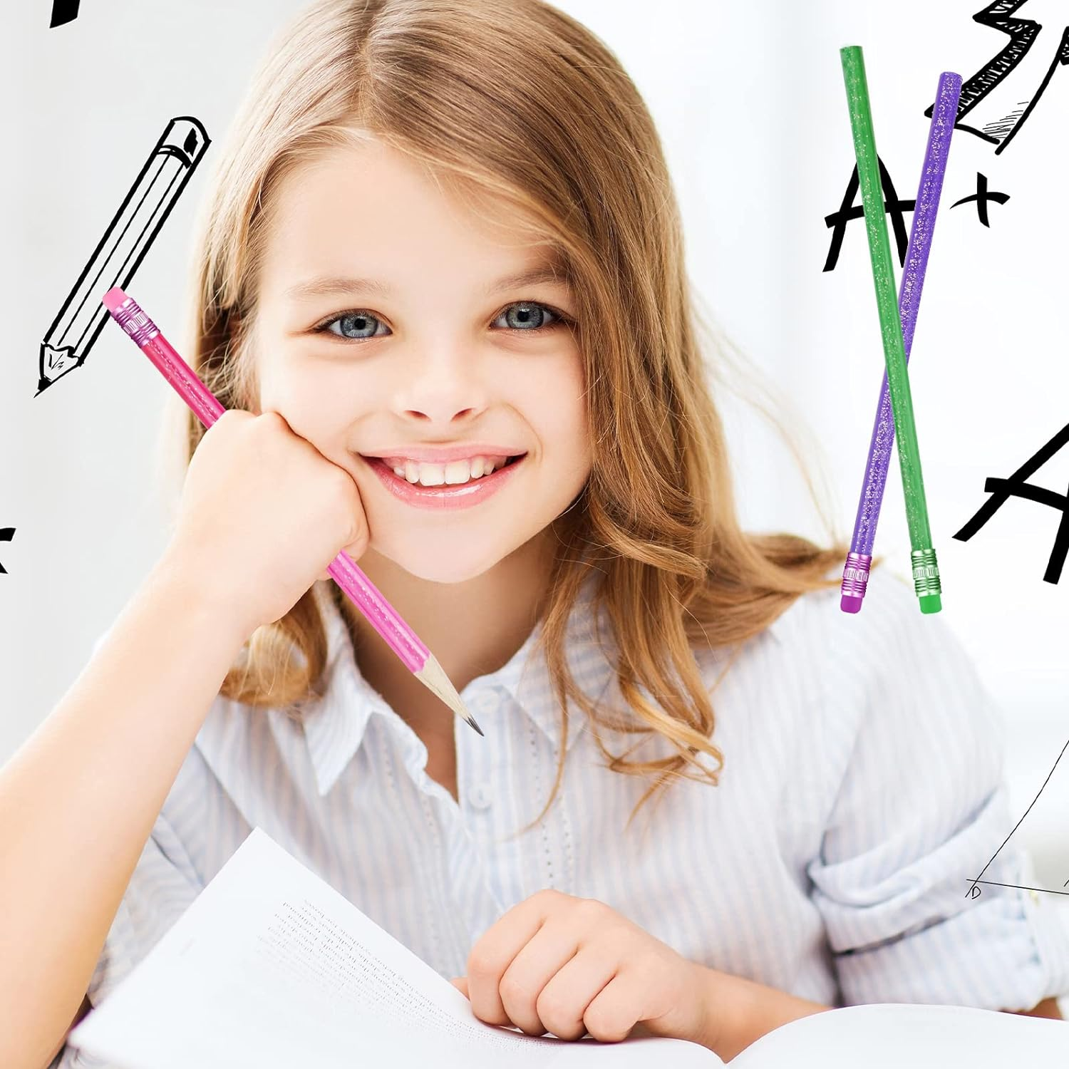 Color Changing Mood Pencil with Eraser, 15Pack Wooden Glitter Graphite Pencil, Heat Activated Color Changing Pencils, Thermochromic Pencils Assorted Colors for Kids-Higher Thermal Sensitivity image number 3