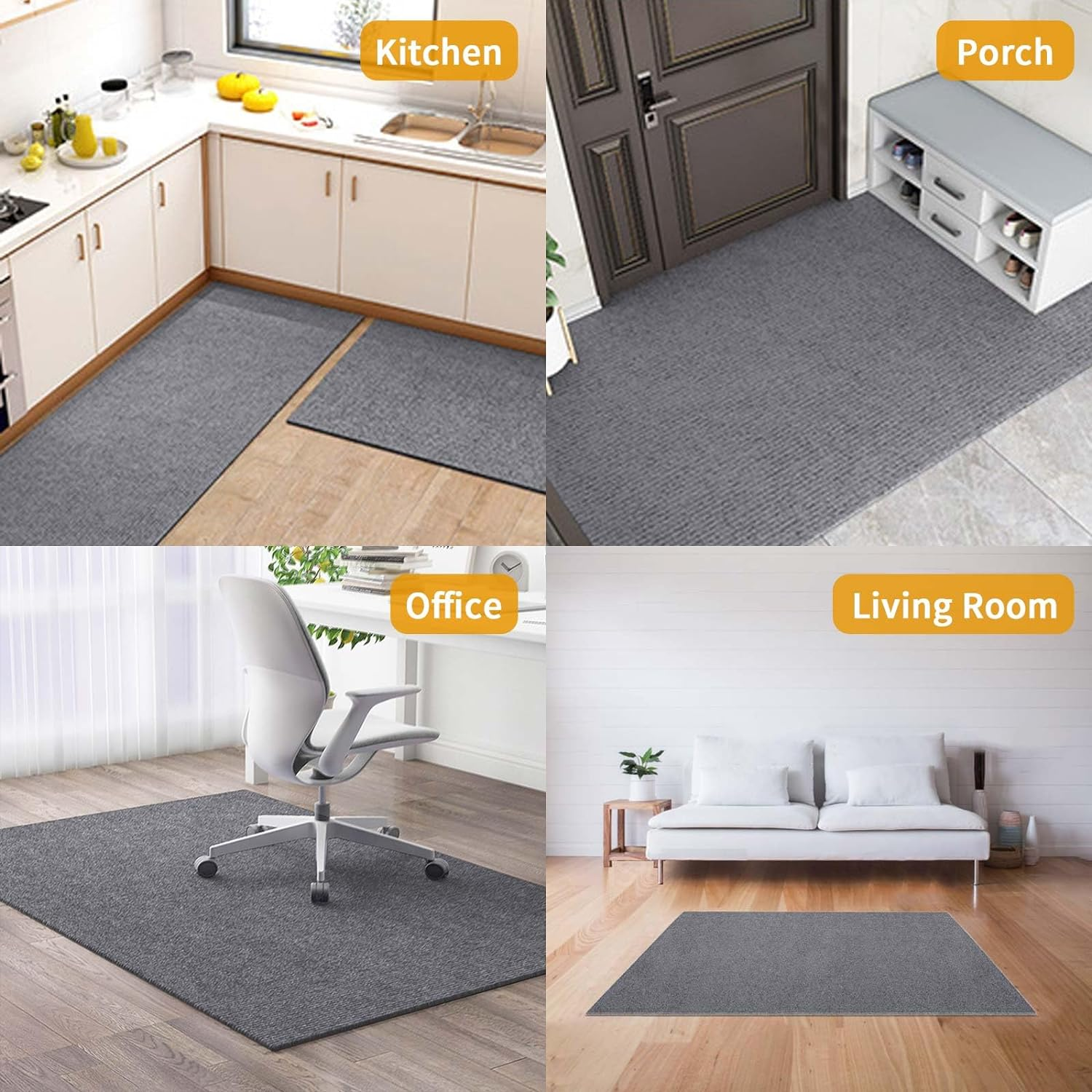 Office Chair Mat 130X160Cm Chair Mat with Non-Slip TPR Rubber Backing Protector Mat for Hardwood Tile Floor,Cuttable,Light Gray image number 4