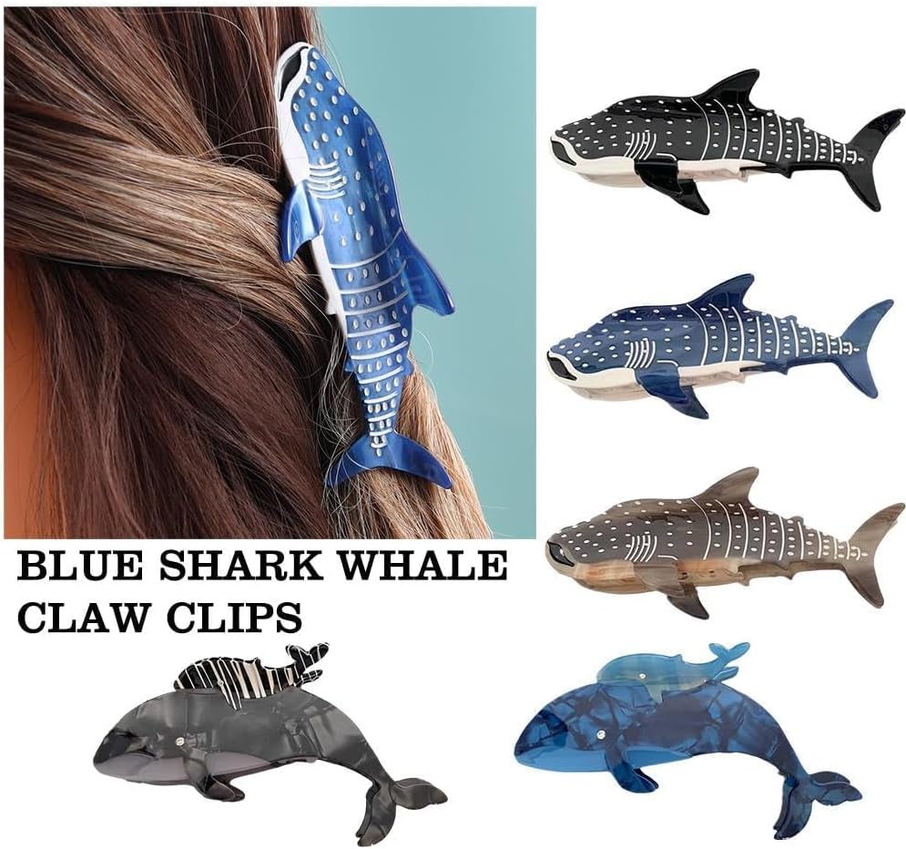 Blue Shark Whale Shark Hair Clip Animal Shape Jaw Clips Hair Styling Accessories Hair Clips Hair Accessories