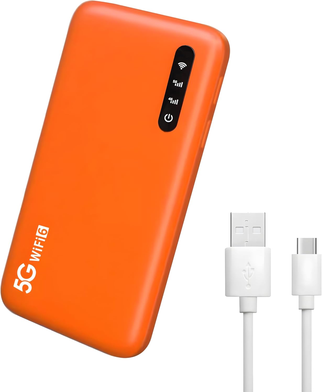5G Mobile Hotspot, Portable High Speed Dual Band Wifi6 Router with SIM Card Slot, Support 16 Devices Stable Connection(Orange) image number 1