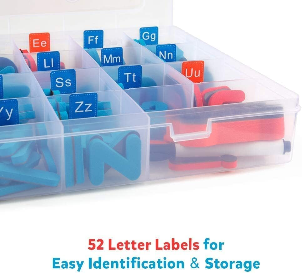 Vosinrly Magnetic Letters 208Pcs with Magnetic Board and Storage Box - Uppercase Lowercase Foam Alphabet ABC Magnets for Fridge Refrigerator - Educational Toy Set for Classroom Kids Learning Spelling image number 5