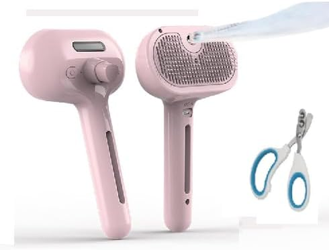 Pet Steam Brush and Nail Clippers for Dog & Cat - 3-In-1 Spray Comb with Waterless Shampoo - Sleek Ez Scissors for Shedding - Defur Brush for Long & Short Hair - Dog & Cat Nail Clippers with 2Mm & 4Mm Cutting Holes image number 5